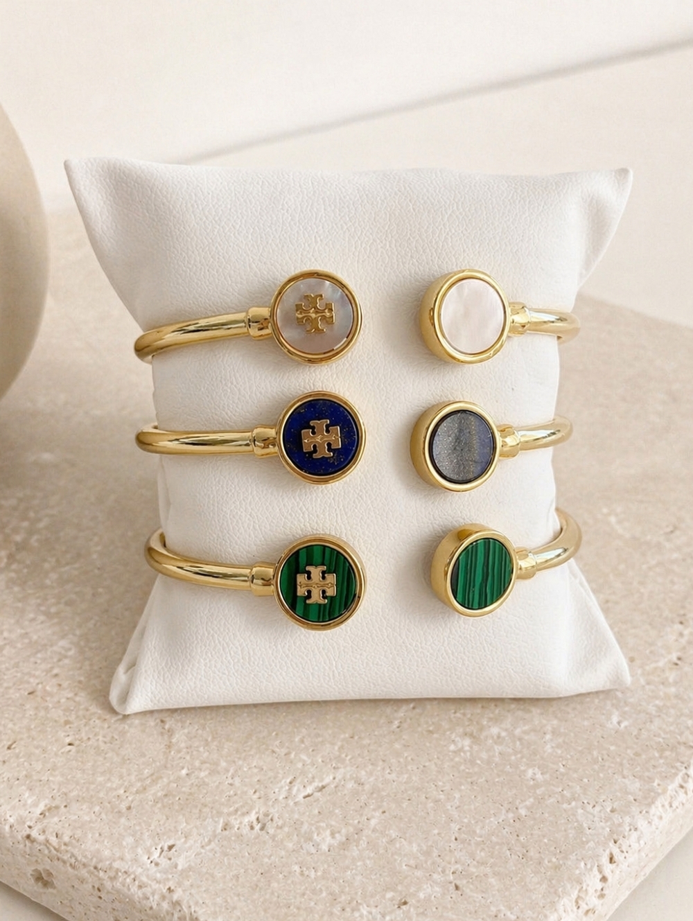 Tory Burch Malachite Open Cuff Bracelet | Green